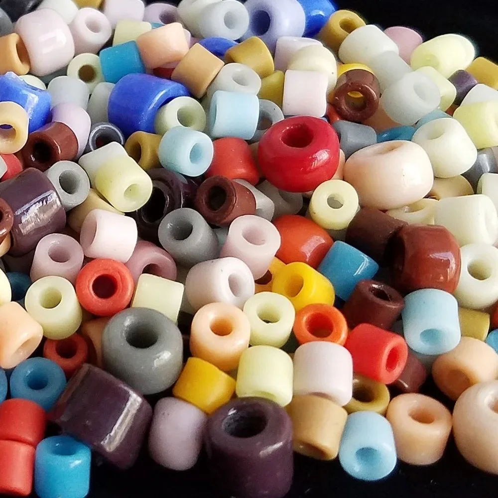 300+ Czech Glass BEADS vintage ASSORTED COLORS Mixed Pony 6 mm & Crow 9 mm